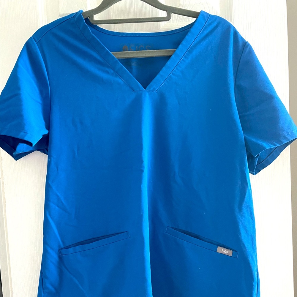 ROYAL BLUE CASMA FIGS SCRUB TOP - SIZE M